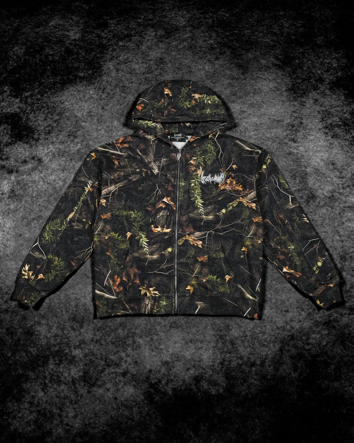 Camo Oversized Zip-up Hoodie [OVERGROWTH CAMO]JLH1