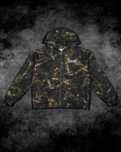 Camo Oversized Zip-up Hoodie [OVERGROWTH CAMO]JLH1