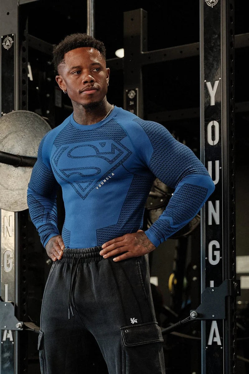 8066 - Superman Compression Longsleeves BLUE