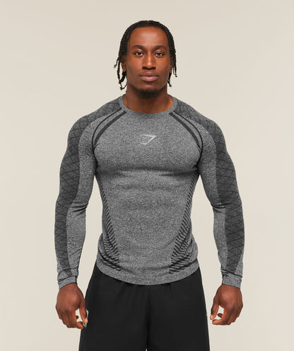 Devant Seamless Long Sleeve T-Shirt-BLACK