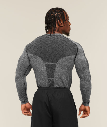 Devant Seamless Long Sleeve T-Shirt-BLACK