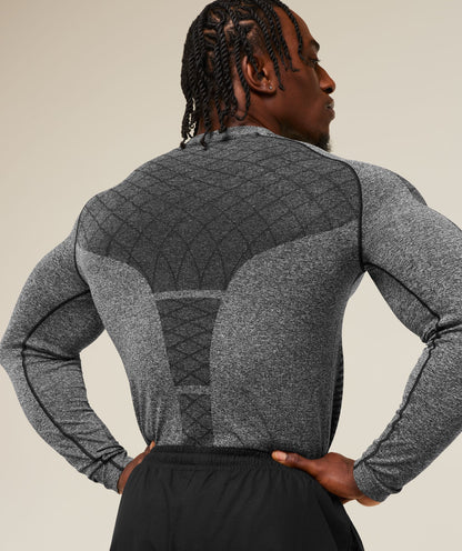 Devant Seamless Long Sleeve T-Shirt-BLACK