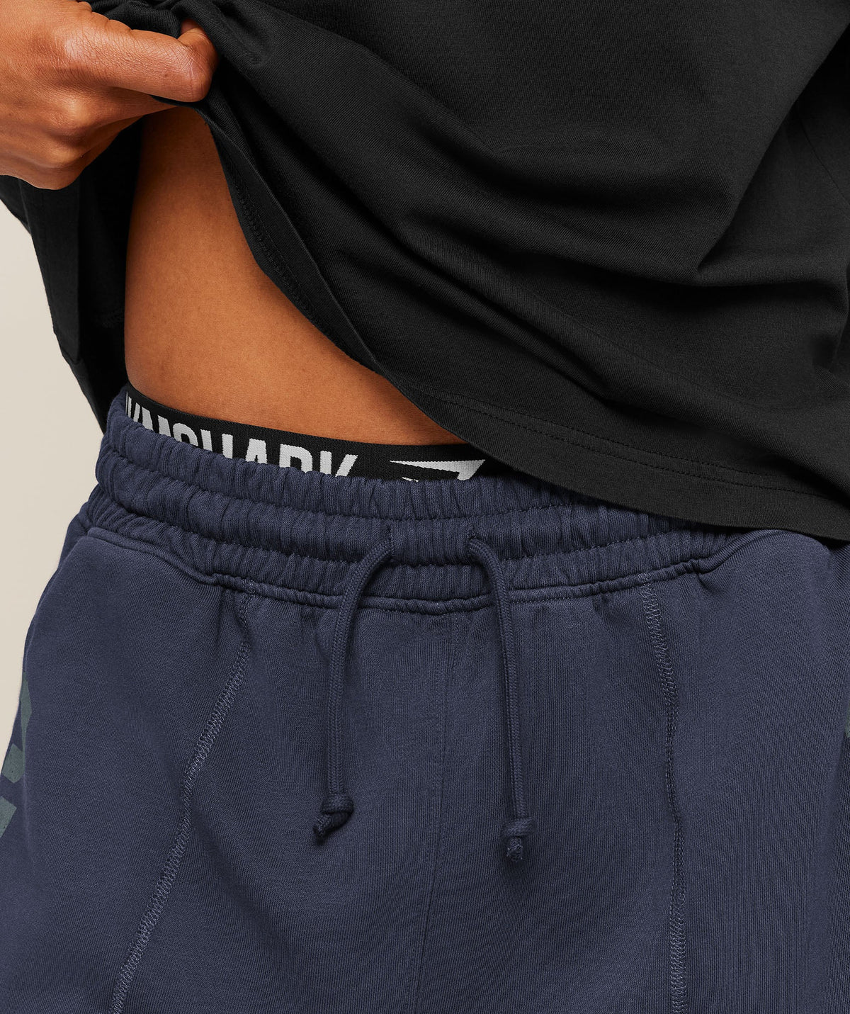 Accent Graphic Sweat Shorts - Heavy Blue
