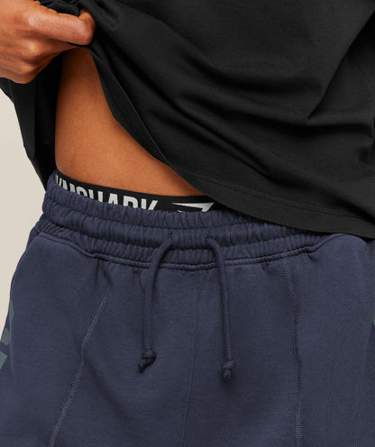 Accent Graphic Sweat Shorts - Heavy Blue