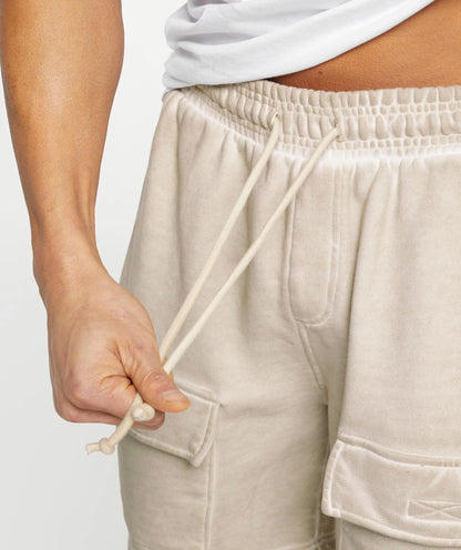 Heavyweight Washed Cargo Shorts - Pebble Grey