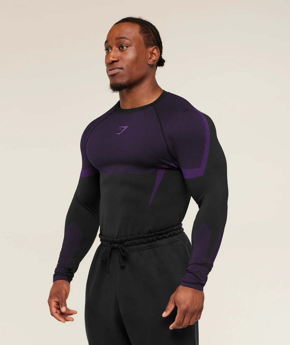 Gymshark Onyx 5.0 Seamless Hoodie - Black/Athletic Purple