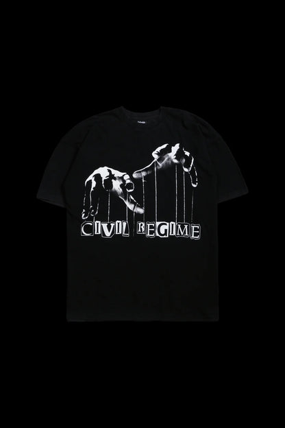 Pull My Strings American Classic Oversized Tee in Vintage Black