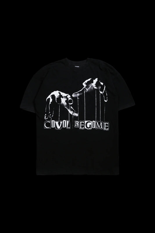 Pull My Strings American Classic Oversized Tee in Vintage Black