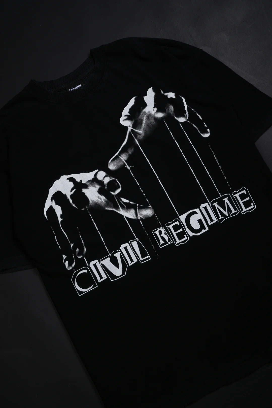 Pull My Strings American Classic Oversized Tee in Vintage Black