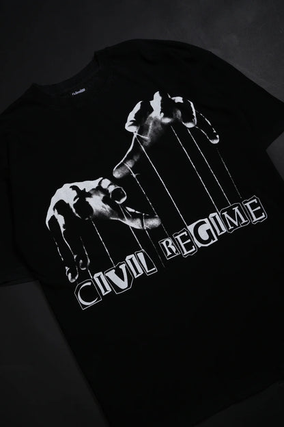 Pull My Strings American Classic Oversized Tee in Vintage Black
