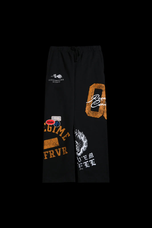 No. 08 Faith Eternal Wide Leg Fleece Pants in Black
