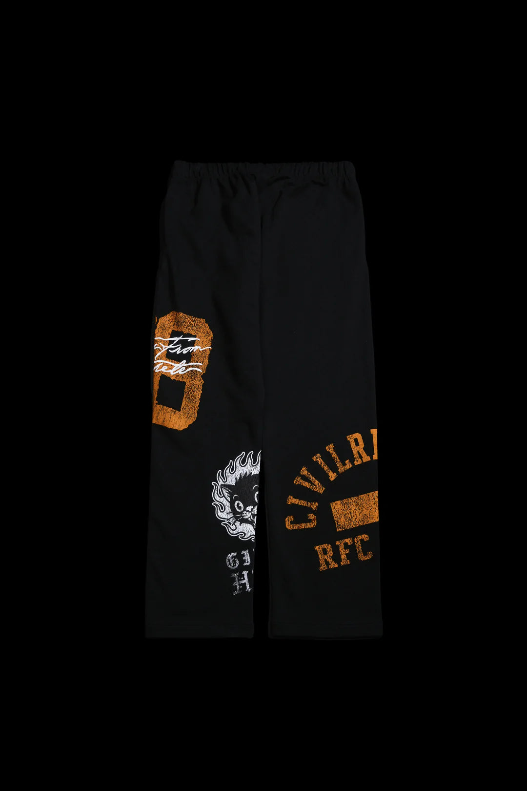 No. 08 Faith Eternal Wide Leg Fleece Pants in Black