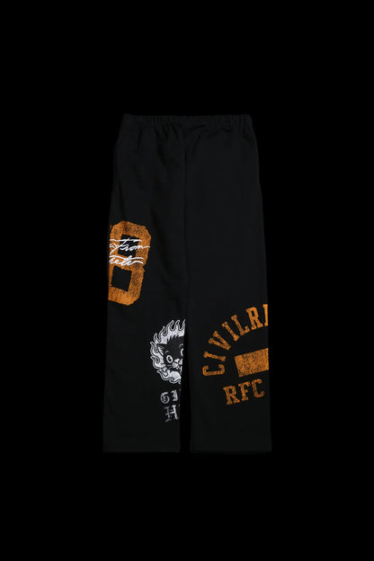 No. 08 Faith Eternal Wide Leg Fleece Pants in Black