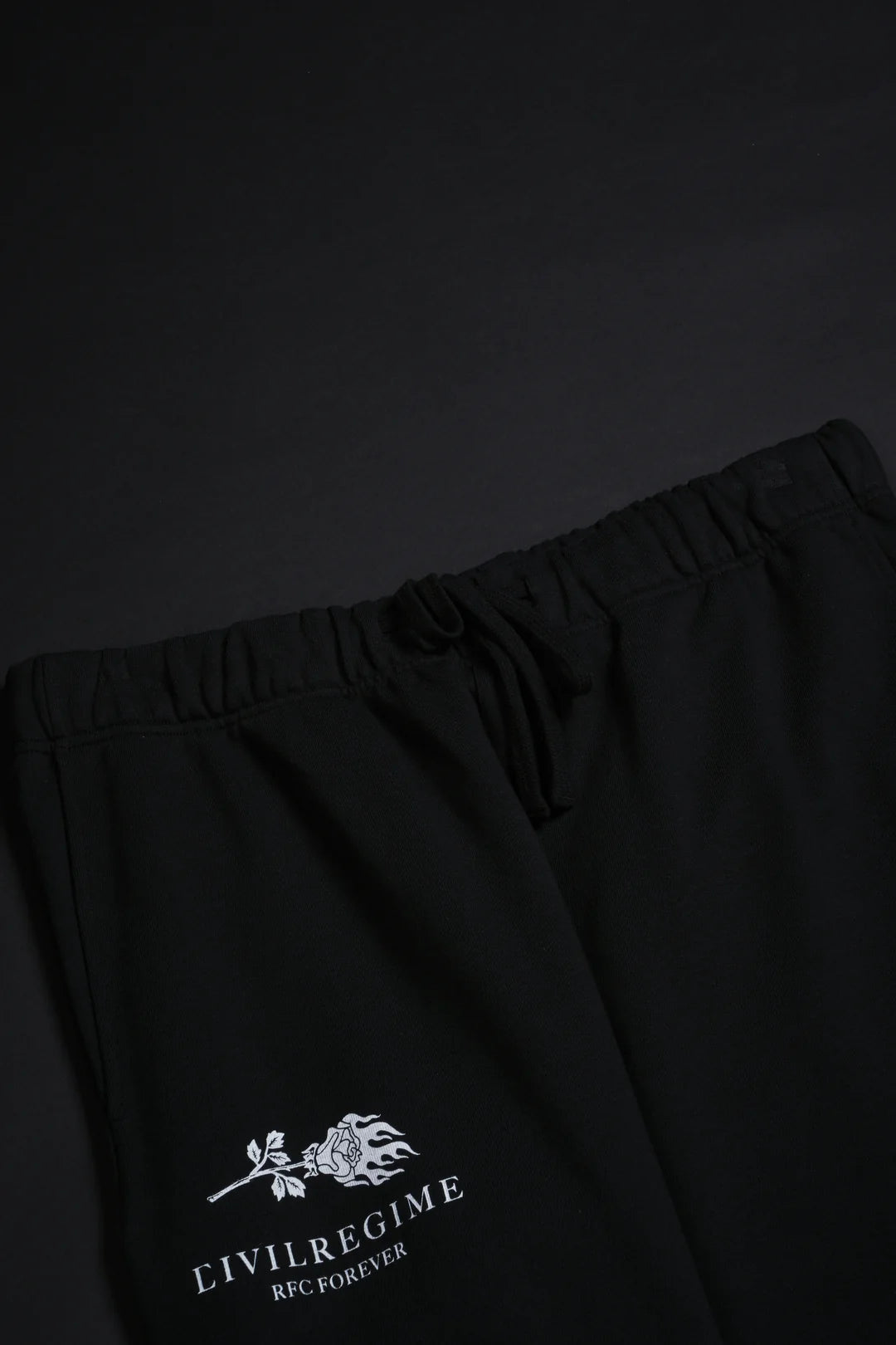 No. 08 Faith Eternal Wide Leg Fleece Pants in Black