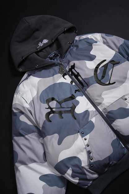 Haze Concrete Bomber Jacket in Gray White Camo/Gray Regular price