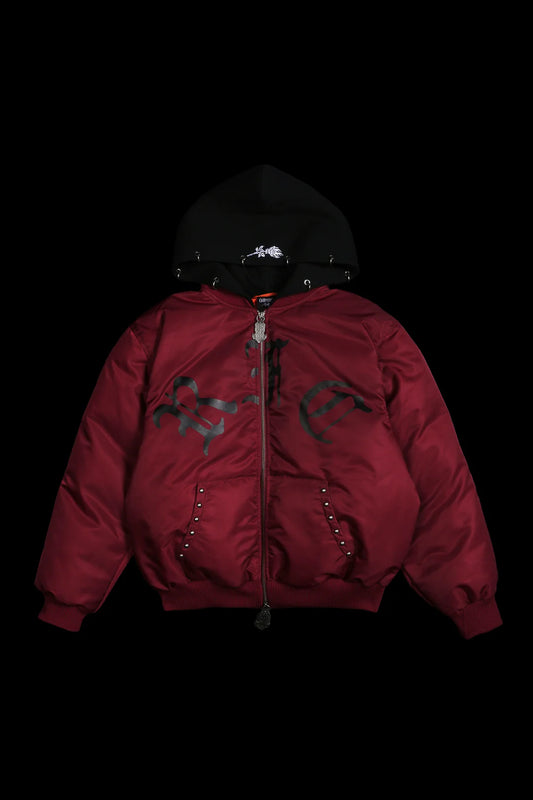 Haze Concrete Bomber Jacket in Ox Blood/Black Regular price