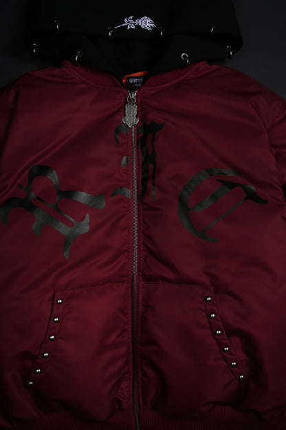 Haze Concrete Bomber Jacket in Ox Blood/Black Regular price