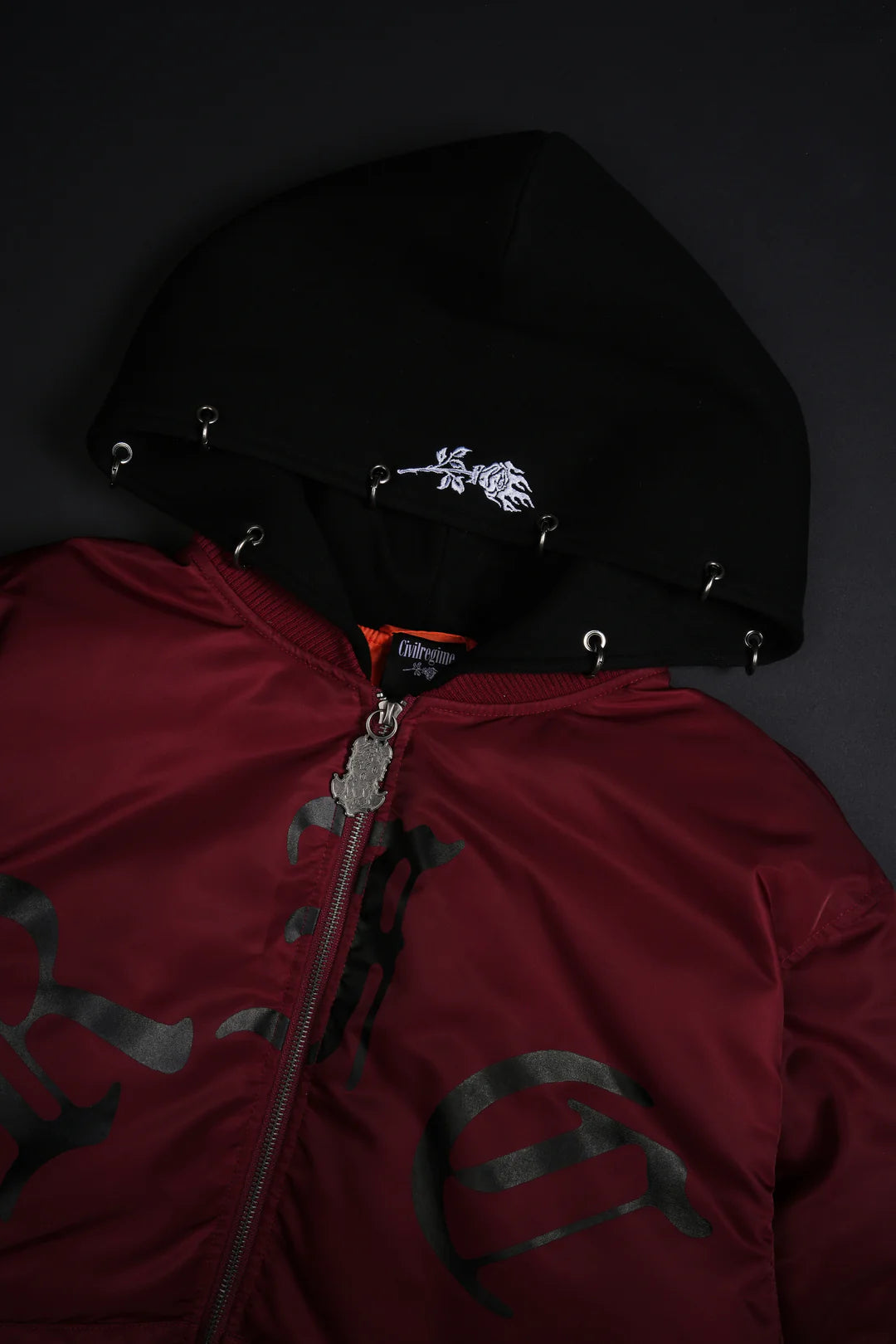 Haze Concrete Bomber Jacket in Ox Blood/Black Regular price