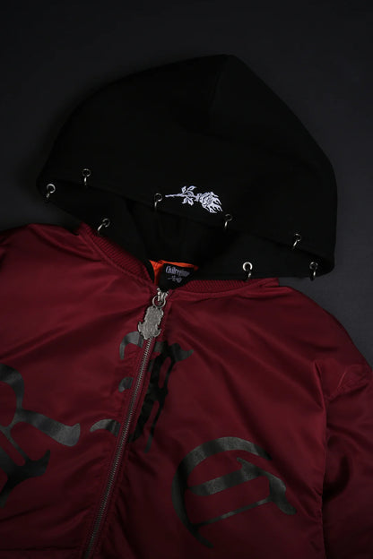 Haze Concrete Bomber Jacket in Ox Blood/Black Regular price