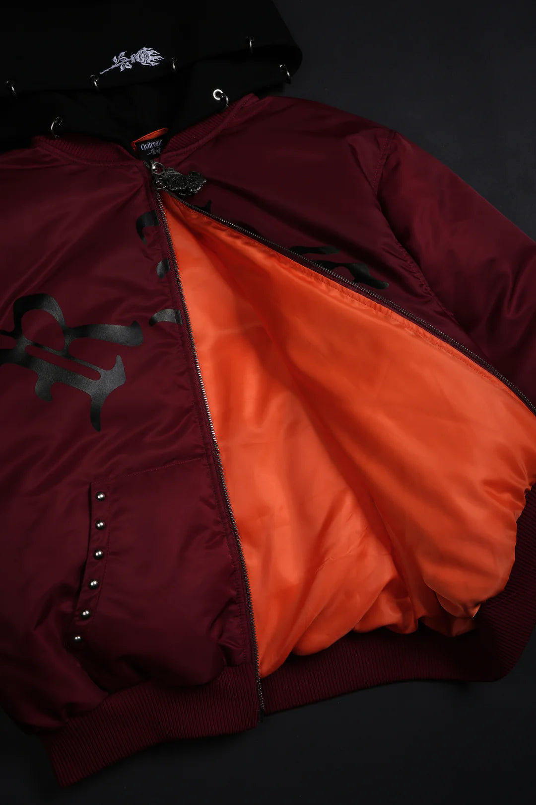 Haze Concrete Bomber Jacket in Ox Blood/Black Regular price
