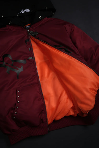 Haze Concrete Bomber Jacket in Ox Blood/Black Regular price