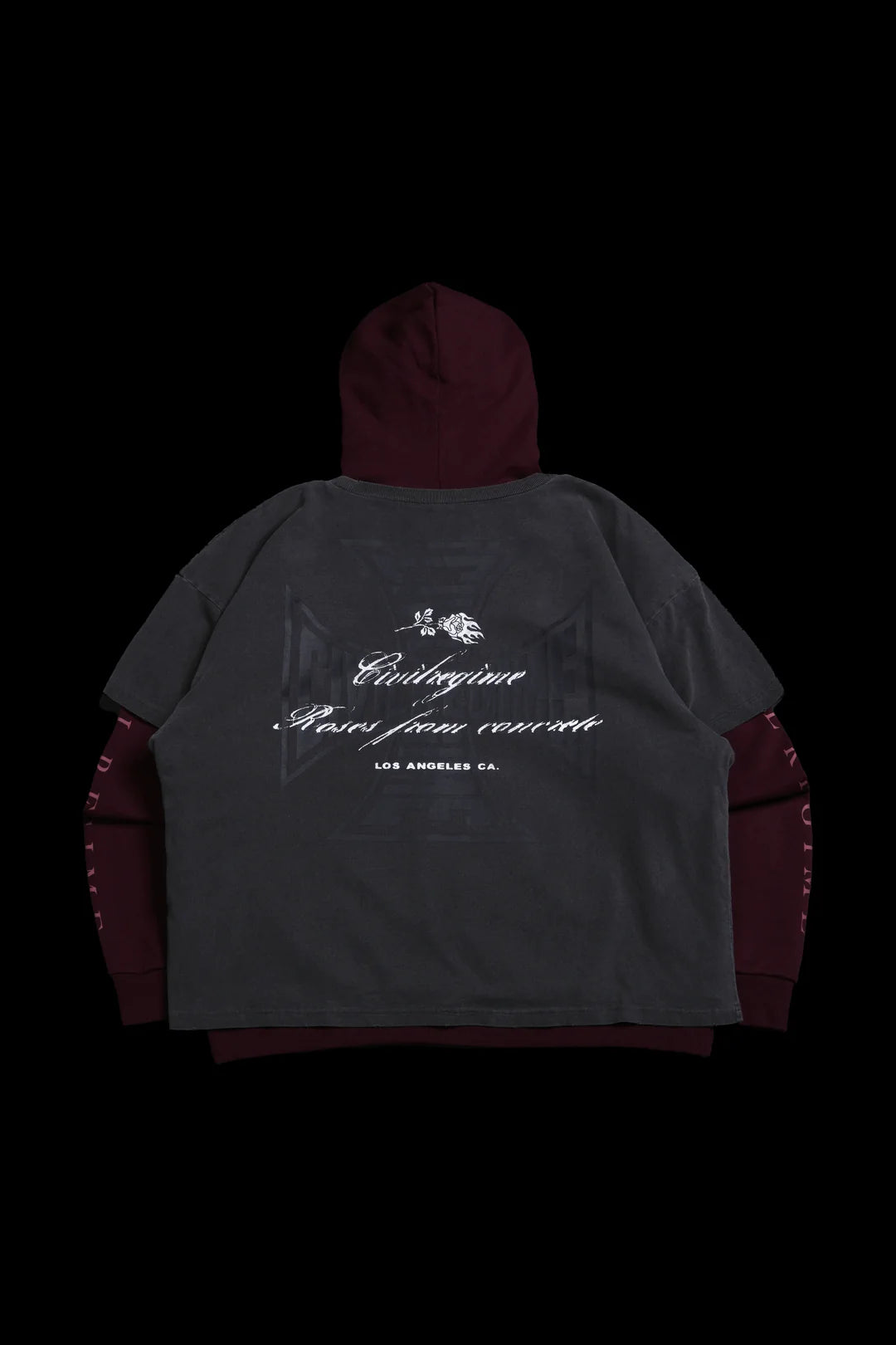 Roses From Concrete Lex Double Layer Hoodie in Vintage Ashes/Ox Regular price