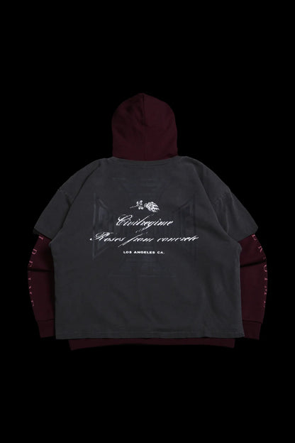 Roses From Concrete Lex Double Layer Hoodie in Vintage Ashes/Ox Regular price
