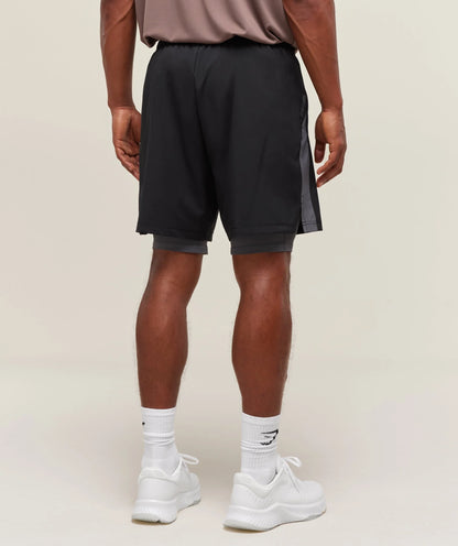 Gymshark Sport 7" 2 in 1 Shorts - Black/Dark Grey