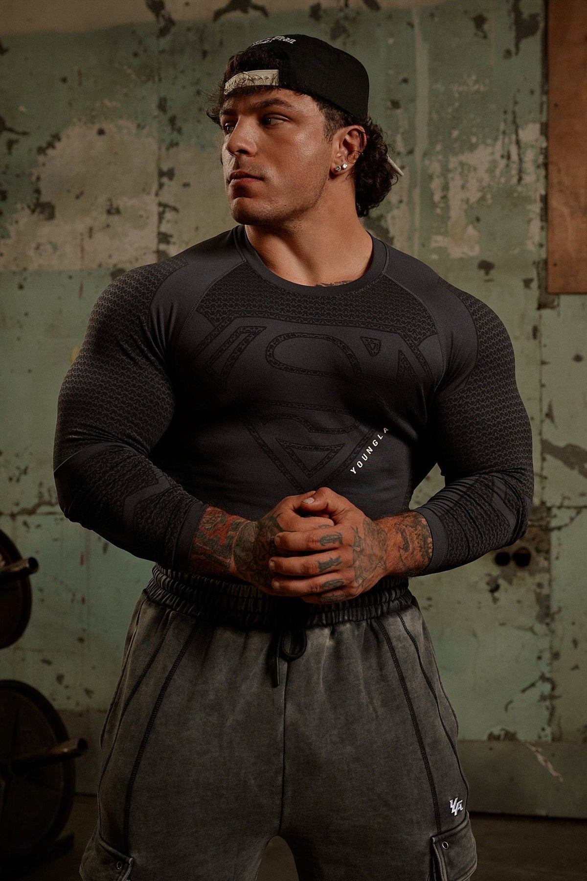 8066 - Superman Compression Longsleeves BLACK