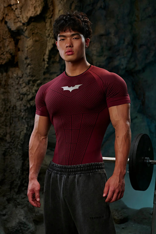 4259 - Batman Compression Tees New Colors Burgundy