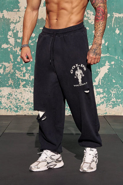 2054 - Gold's Iron Legacy Layered Joggers-Black