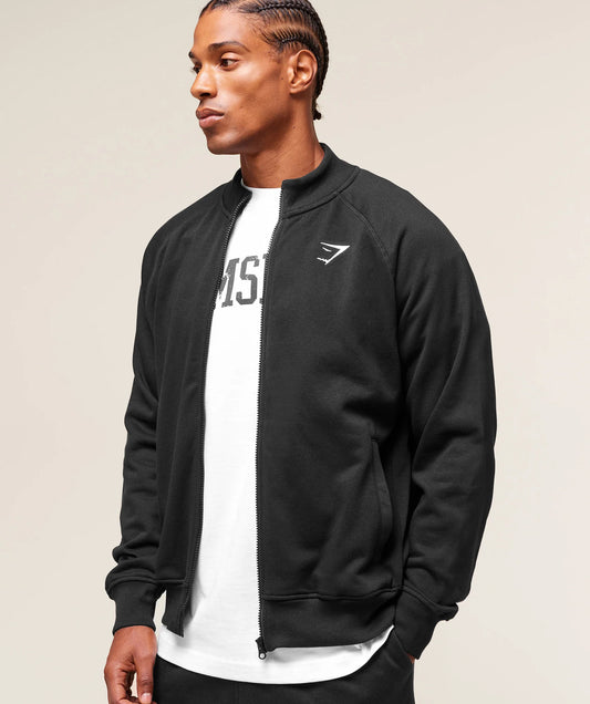 Gymshark Crest Oversized Track Jacket - Black