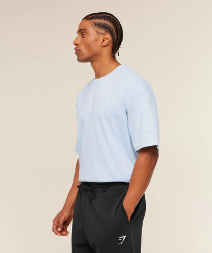 Gymshark Crest Oversized T-Shirt - Chilled Blue
