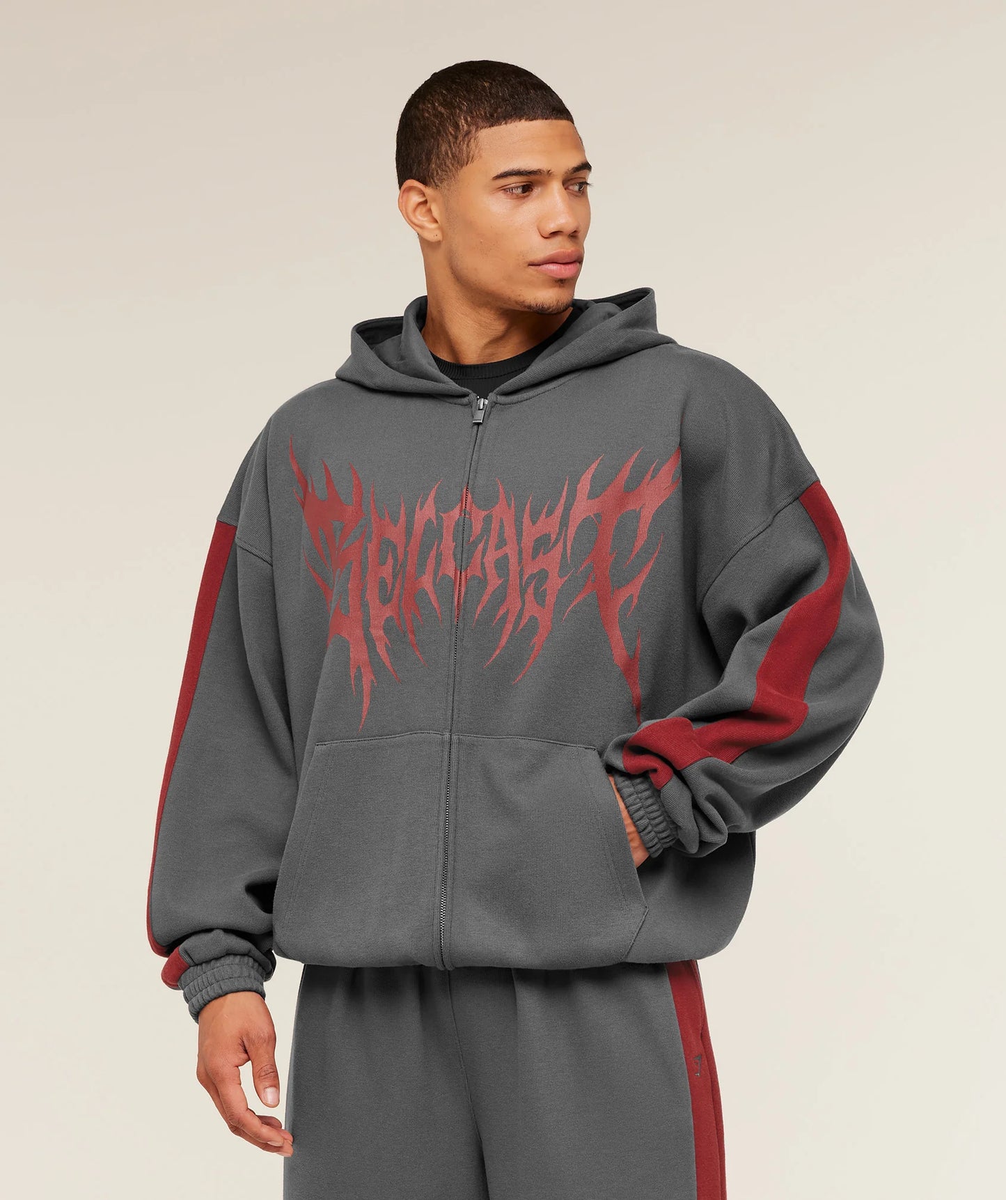 Gymshark x Carlos Belcast Zip Up Hoodie - Onyx Grey