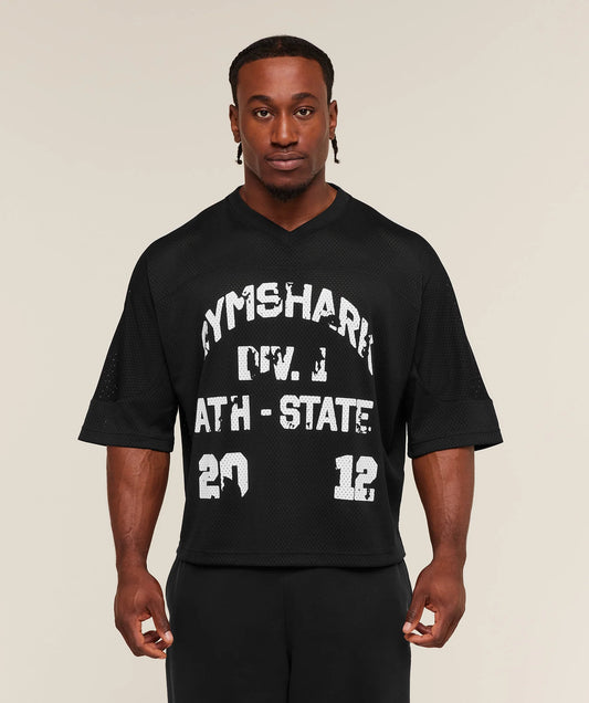 Gymshark Graphic Mesh Oversized T-Shirt - Black