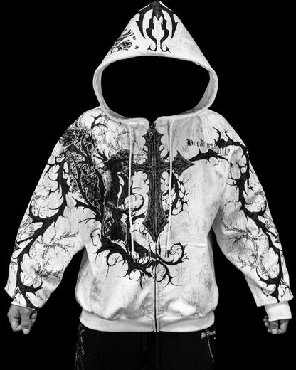 Sanctuary Oversized Zip-up Hoodie - [DIVINE WHITE]JLH6