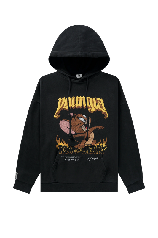 W528 Tom & Jerry Oversized Hoodie Yellow