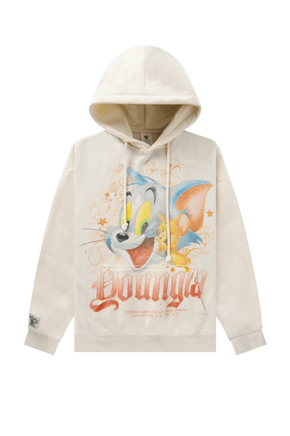 W528 Tom & Jerry Oversized Hoodie Cream