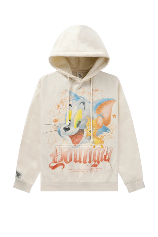 W528 Tom & Jerry Oversized Hoodie Cream